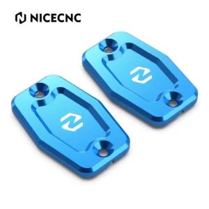 NICECNC Braktec Front Brake & Clutch Fluid Reservoir Cover Caps Husqvarna TE/FE 2022-2026 (Blue)