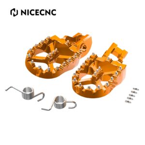 NICECNC Billet Wide Foot Pegs KTM Husqvarna EXC/EXCF 2017-2023 (Orange)
