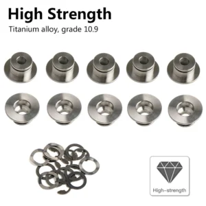 NICECNC 10 Sets Alloy Brake Disc Bobbins & Circlip 4.5-5.2mm Titanium