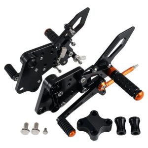 NICECNC/VAUVISM Adjustable Rearset Foot Pegs KTM 125/200/250/390 Duke 2018-2023 (Black)