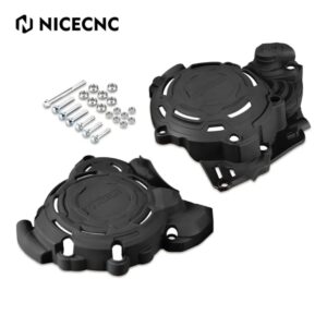 NICECNC Clutch Cover & Ignition Cover Protector KTM Husqvarna 250/300 EXC 2024-2026 (Black)