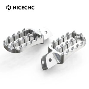 NICECNC Enlarged Wide Foot Pegs Footrest BMW R1200GS 2013-2018, R1250GS 2019-2023 (Silver)